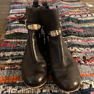 Michael Kors brown leather ankle boots with Buckles